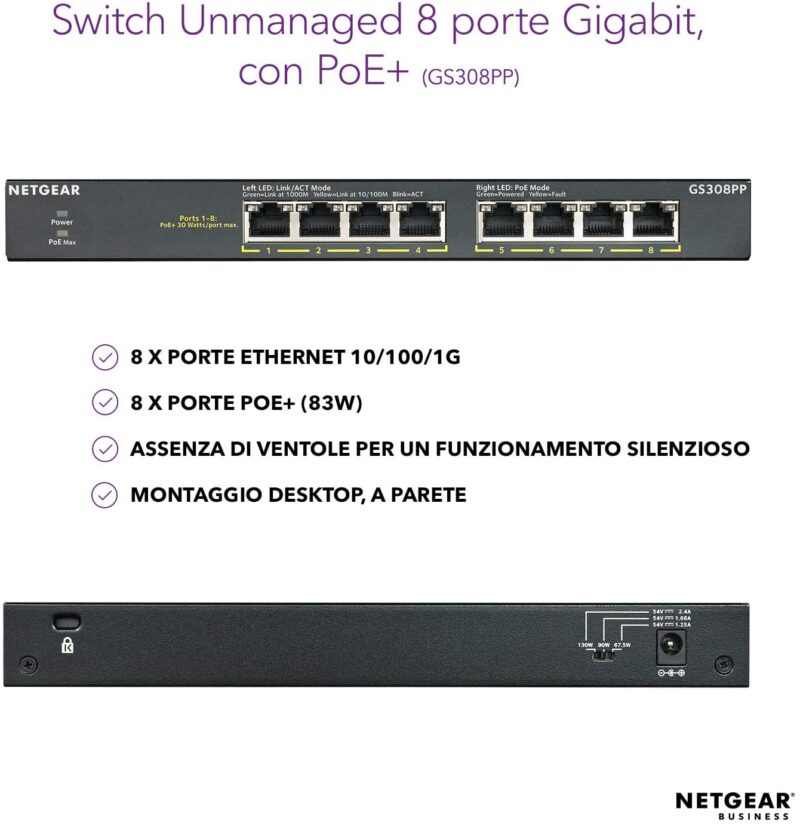 NETGEAR GS308PP Switch Unmanaged