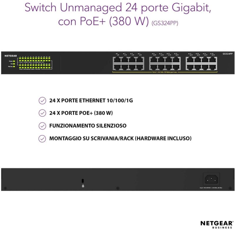 NETGEAR GS324PP Switch Unmanaged