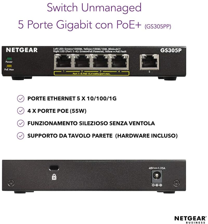 NETGEAR GS305PP Switch Unmanaged