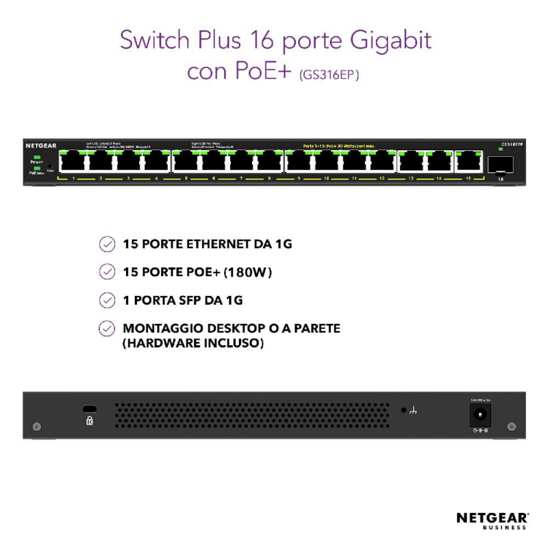 NETGEAR GS316EP Switch Plus